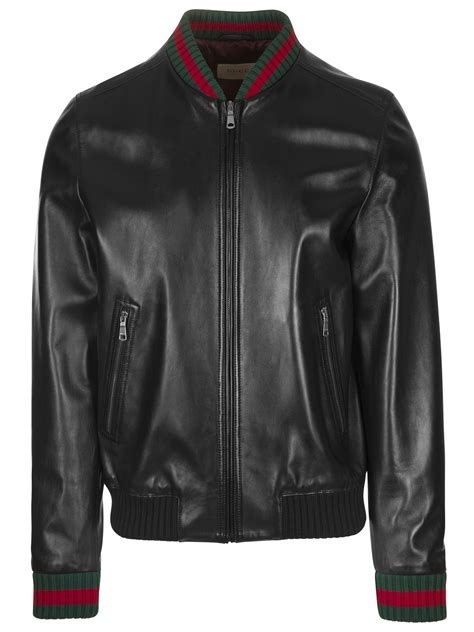 black leather jacket gucci|gucci leather jacket price.